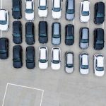 Flota samochodów Mercedes-Benz dla firm widok z drona